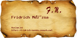 Fridrich Múzsa névjegykártya